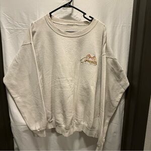 Vintage Off-White Crewneck Sweater with Embroidered Logo